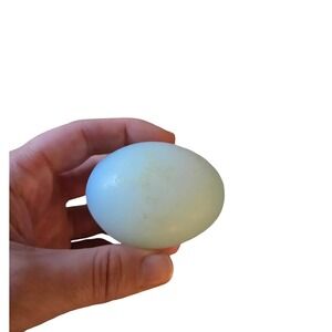 Victorian Antique Opalescent Glass Egg Hand Blown Art Paperweight